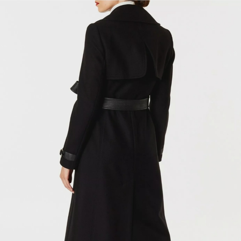 KAREN MILLEN Trench Coat Black MISSING BELT US 6 UK 10 Small NWT $745.00 - Picture 3 of 4